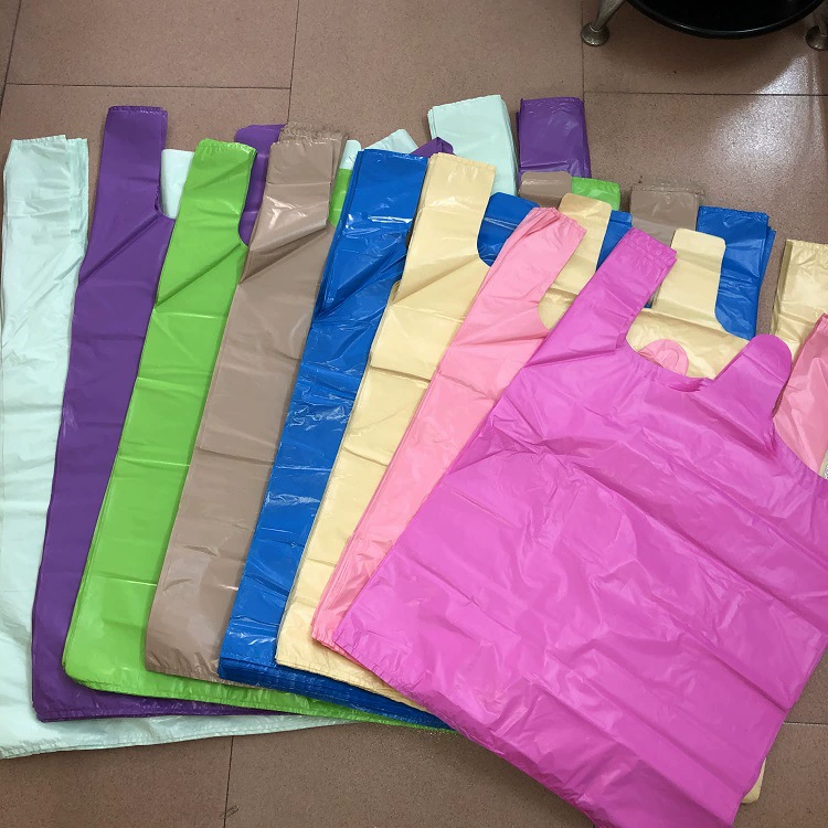 Factory customized color clothing packaging bag, large hand-held vest bag, plastic bag, clothing bag, thickened and thickened OEM