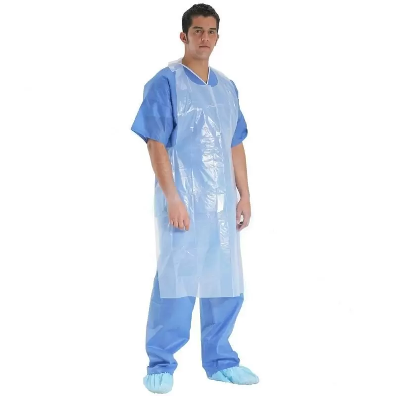 Disposable apron wholesale, thickened plastic, kitchen, catering, hot pot, barbecue, waterproof waist, manufacturer protection, solid color